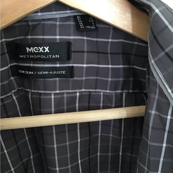 Mexx Semi Slim Gray Plaid Shirt - Picture 2 of 3